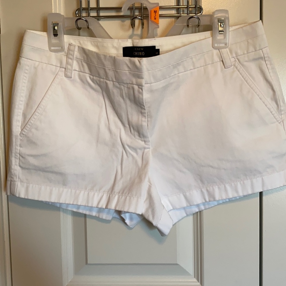 J Crew bright white Jean shorts size 6